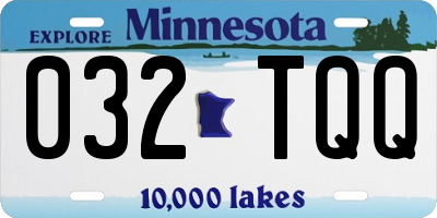 MN license plate 032TQQ