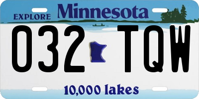 MN license plate 032TQW