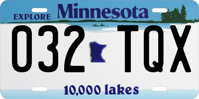 MN license plate 032TQX