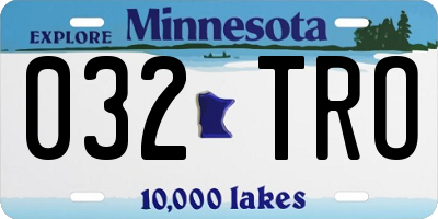 MN license plate 032TRO
