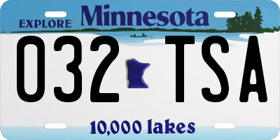 MN license plate 032TSA