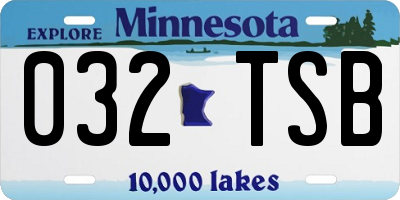 MN license plate 032TSB