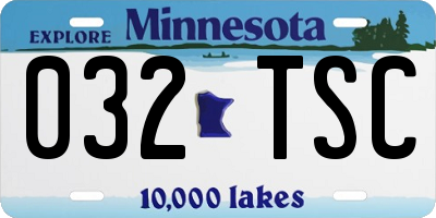 MN license plate 032TSC