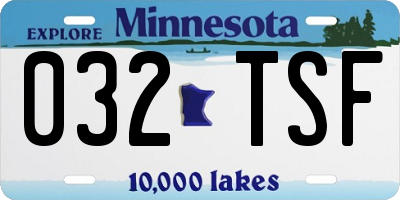 MN license plate 032TSF