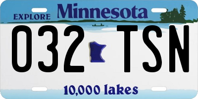 MN license plate 032TSN