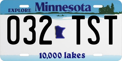 MN license plate 032TST