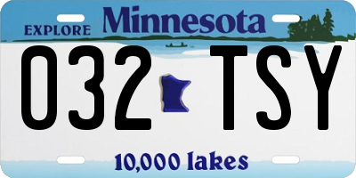 MN license plate 032TSY