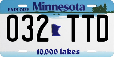 MN license plate 032TTD