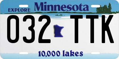 MN license plate 032TTK