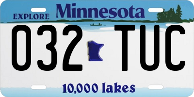 MN license plate 032TUC