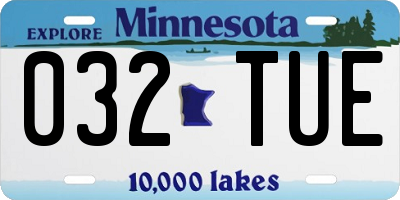 MN license plate 032TUE