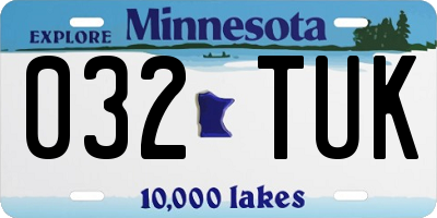 MN license plate 032TUK