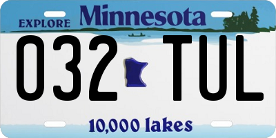 MN license plate 032TUL