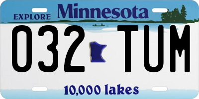 MN license plate 032TUM