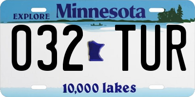 MN license plate 032TUR