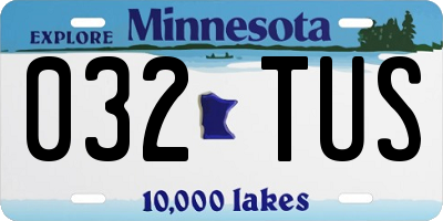MN license plate 032TUS