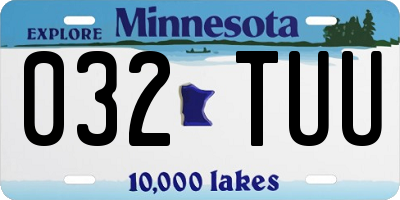MN license plate 032TUU