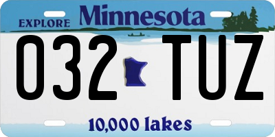 MN license plate 032TUZ