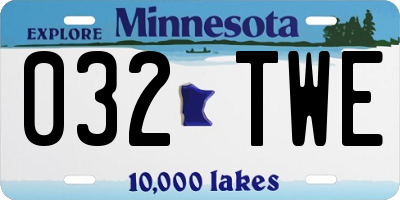 MN license plate 032TWE