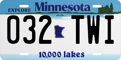 MN license plate 032TWI