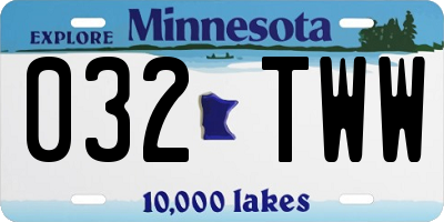 MN license plate 032TWW