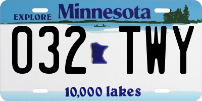 MN license plate 032TWY