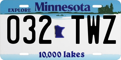 MN license plate 032TWZ