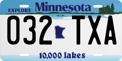 MN license plate 032TXA