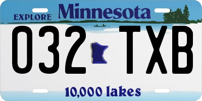 MN license plate 032TXB