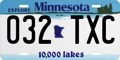 MN license plate 032TXC