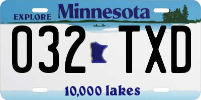 MN license plate 032TXD