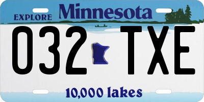 MN license plate 032TXE