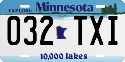 MN license plate 032TXI