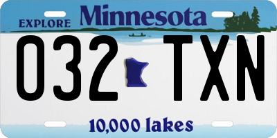 MN license plate 032TXN