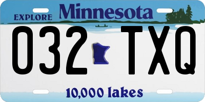 MN license plate 032TXQ