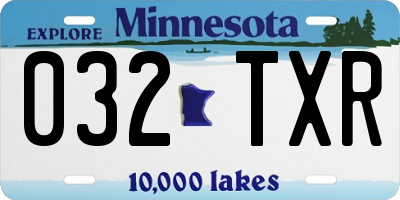 MN license plate 032TXR