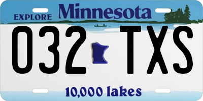 MN license plate 032TXS