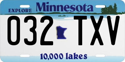 MN license plate 032TXV