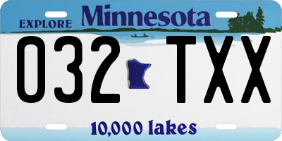 MN license plate 032TXX