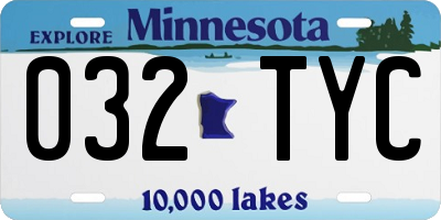 MN license plate 032TYC