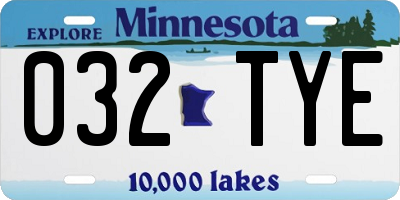 MN license plate 032TYE