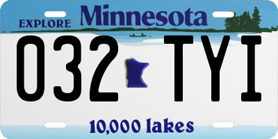 MN license plate 032TYI