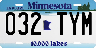 MN license plate 032TYM