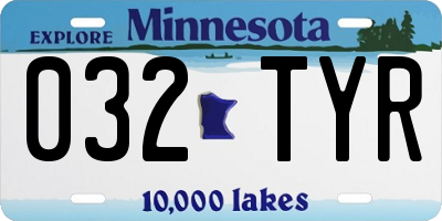 MN license plate 032TYR