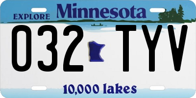 MN license plate 032TYV