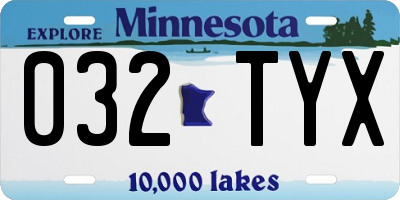 MN license plate 032TYX