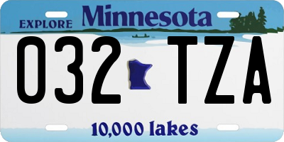 MN license plate 032TZA
