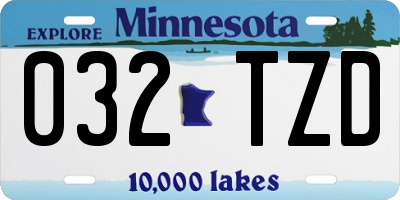 MN license plate 032TZD