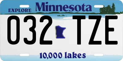 MN license plate 032TZE