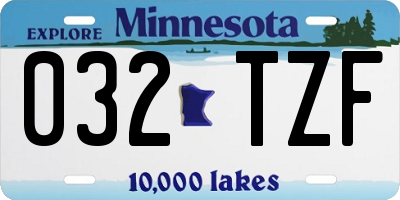 MN license plate 032TZF